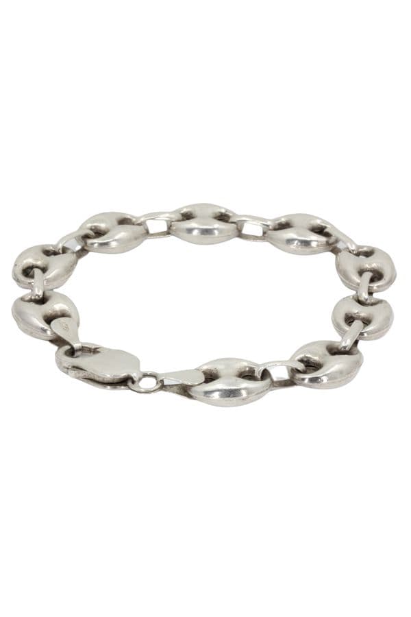 BRACELET MAILLE GRAIN DE CAFÉ ARGENT — vue 1
