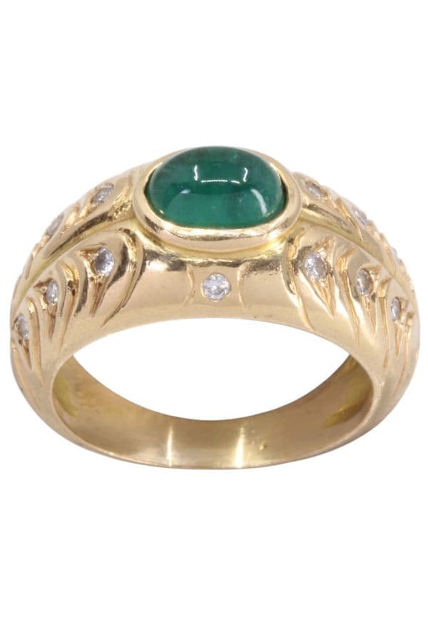BAGUE ÉMERAUDE ET DIAMANTS