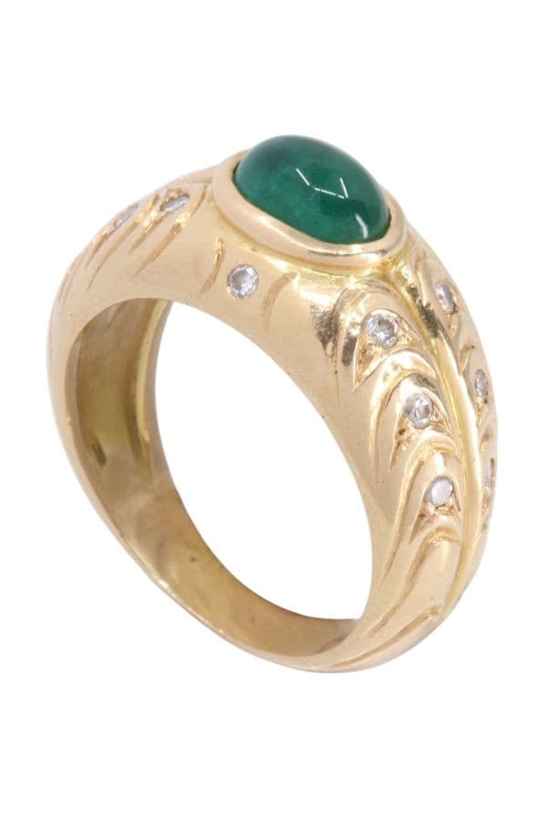 BAGUE ÉMERAUDE ET DIAMANTS — vue 3