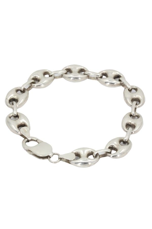 BRACELET MAILLE GRAIN DE CAFÉ ARGENT — vue 3