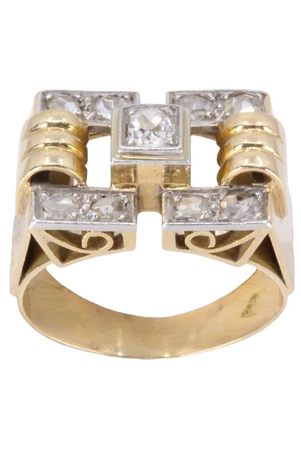 BAGUE TANK DIAMANTS — vue 1
