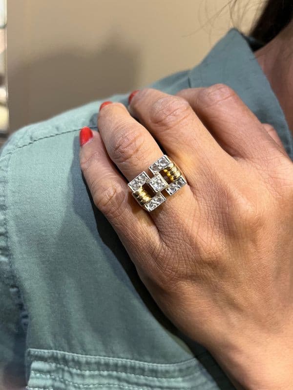 BAGUE TANK DIAMANTS — vue 2