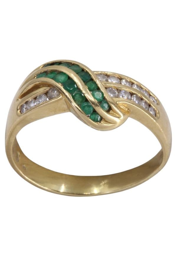 BAGUE ÉMERAUDES ET DIAMANTS