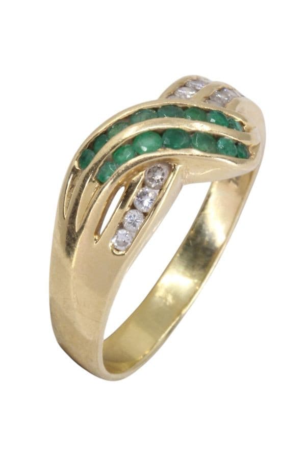 BAGUE ÉMERAUDES ET DIAMANTS — vue 3