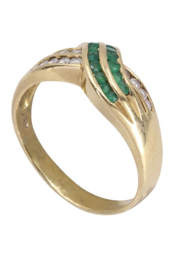 BAGUE ÉMERAUDES ET DIAMANTS — vue 4