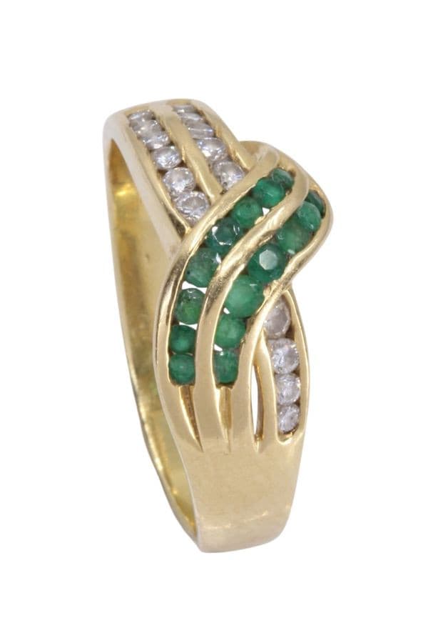 BAGUE ÉMERAUDES ET DIAMANTS — vue 5