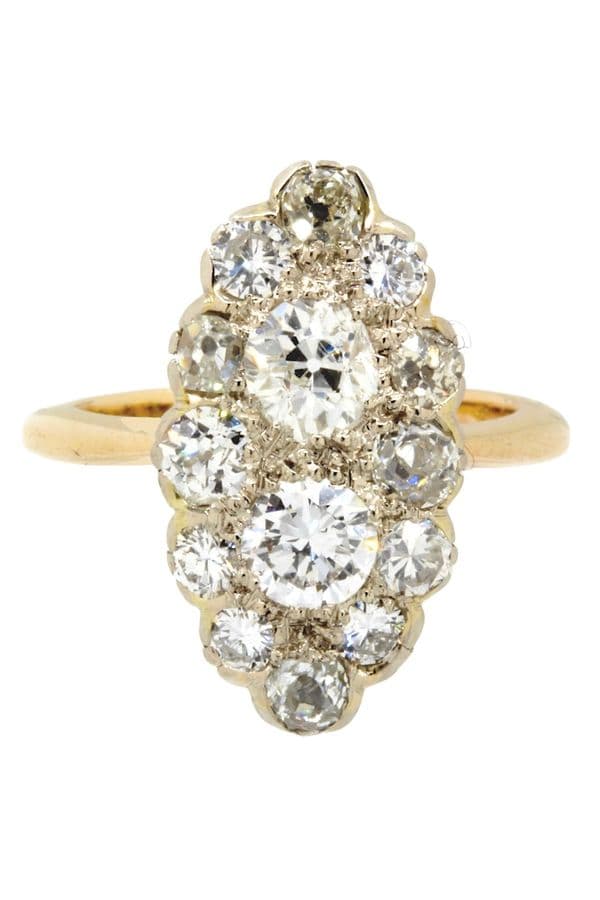 MARQUISE ANCIENNE DIAMANTS — vue 2