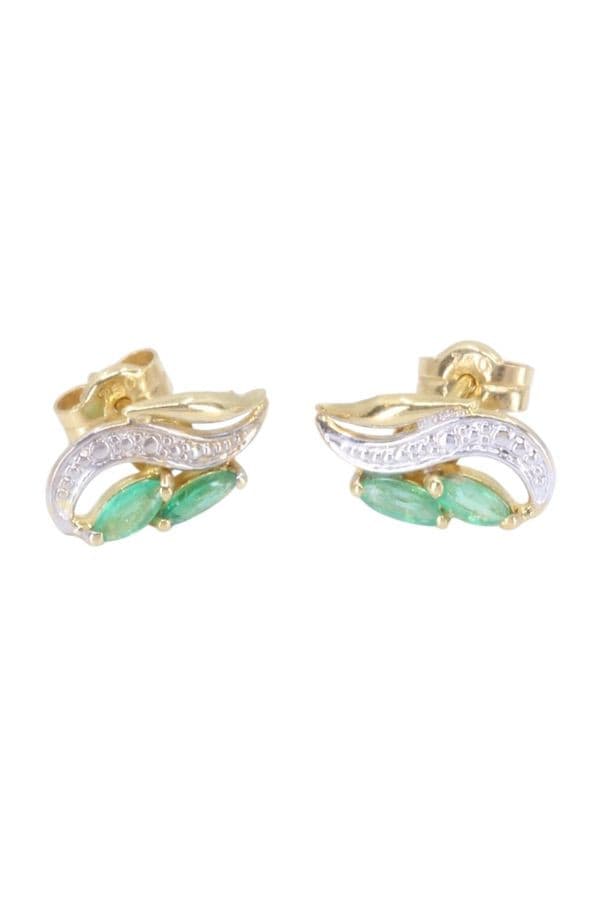 BOUCLES D'OREILLES ÉMERAUDES — vue 3