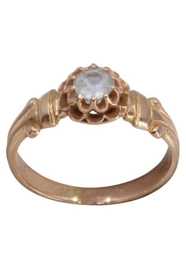 BAGUE ANCIENNE AIGUE-MARINE — vue 1