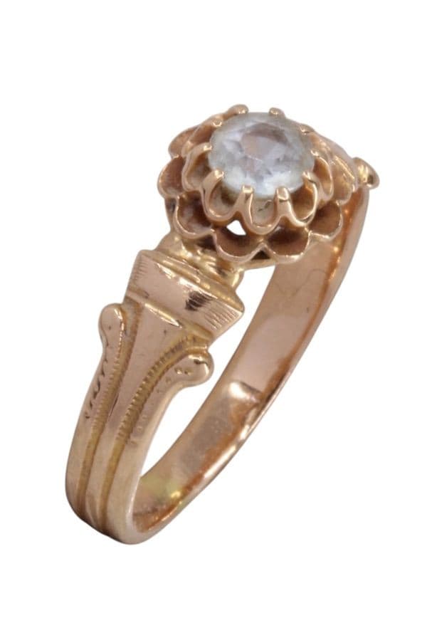 BAGUE ANCIENNE AIGUE-MARINE — vue 3