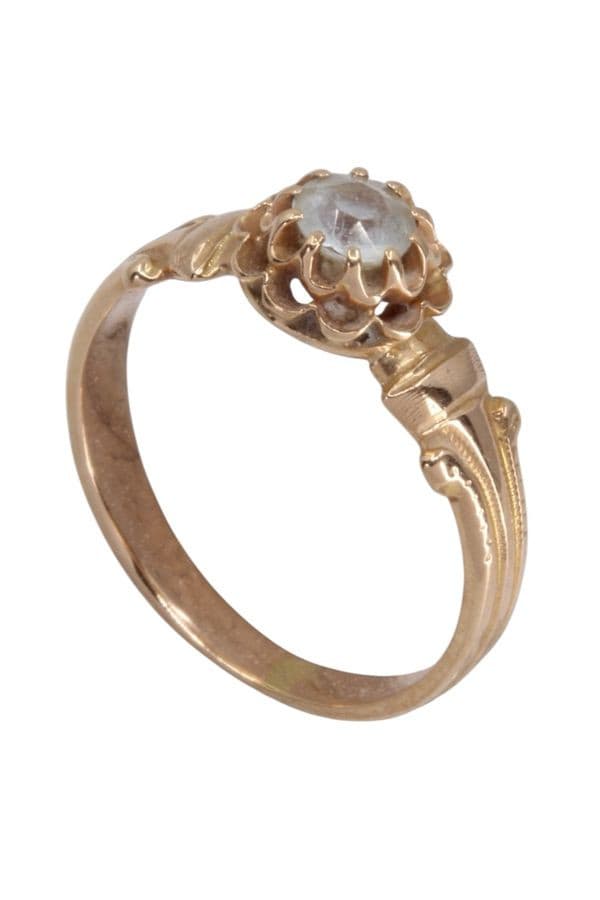 BAGUE ANCIENNE AIGUE-MARINE — vue 4