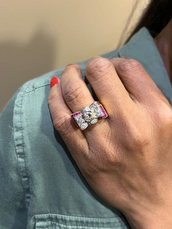 BAGUE TANK DIAMANTS — vue 2