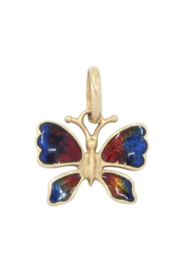 PENDENTIF PAPILLON ÉMAIL — vue 1