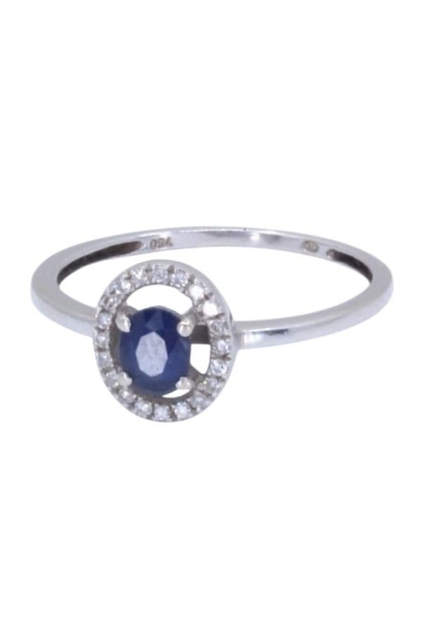 BAGUE MODERNE SAPHIR ET DIAMANTS — vue 6
