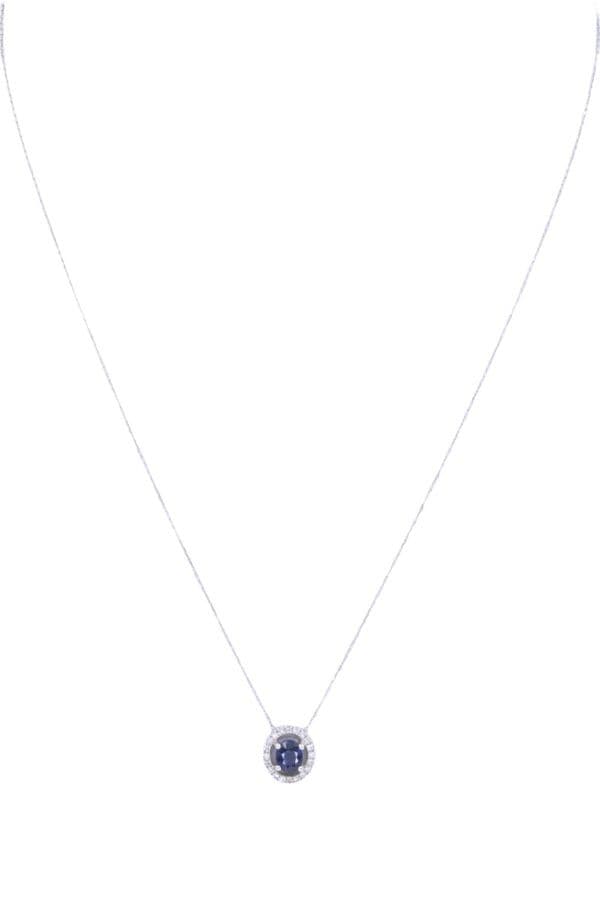 COLLIER MODERNE SAPHIR ET DIAMANTS — vue 1