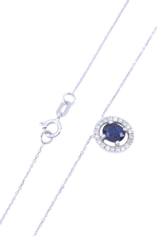 COLLIER MODERNE SAPHIR ET DIAMANTS — vue 3