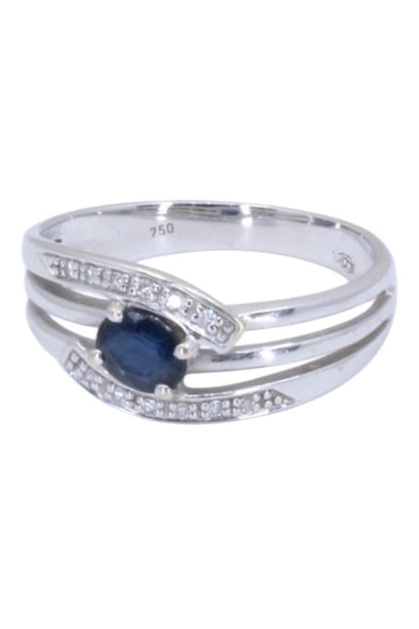 BAGUE MODERNE SAPHIR ET DIAMANTS — vue 6