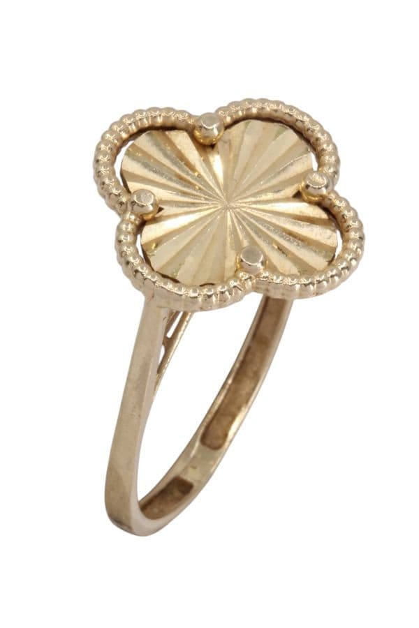 BAGUE TRÈFLE MODERNE — vue 3