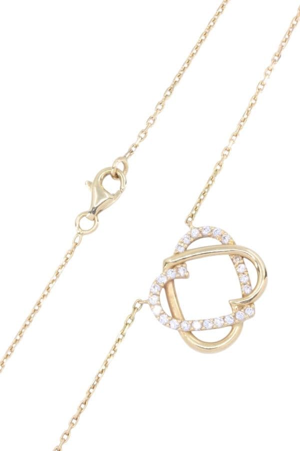 COLLIER COEURS ENTRELACÉS DIAMANTS — vue 3
