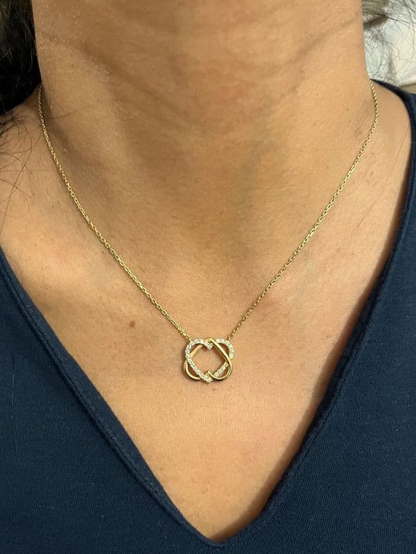 COLLIER COEURS ENTRELACÉS DIAMANTS — vue 2