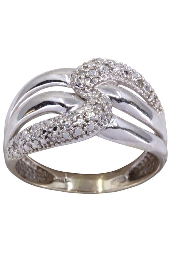 BAGUE MODERNE DIAMANTS — vue 1