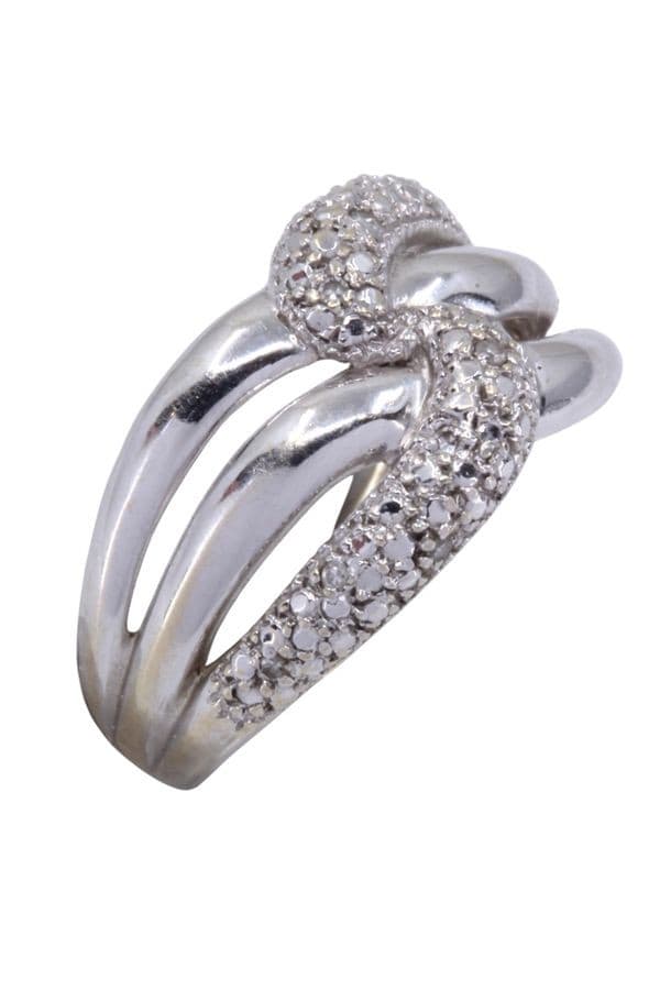 BAGUE MODERNE DIAMANTS — vue 3