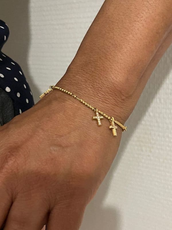 BRACELET CROIX DIAMANTÉES — vue 2