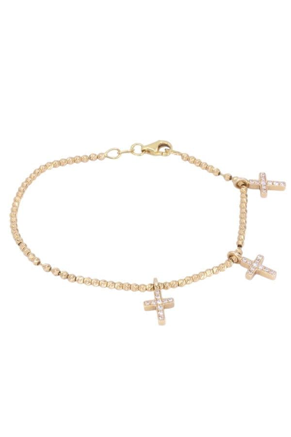 BRACELET CROIX DIAMANTÉES — vue 3
