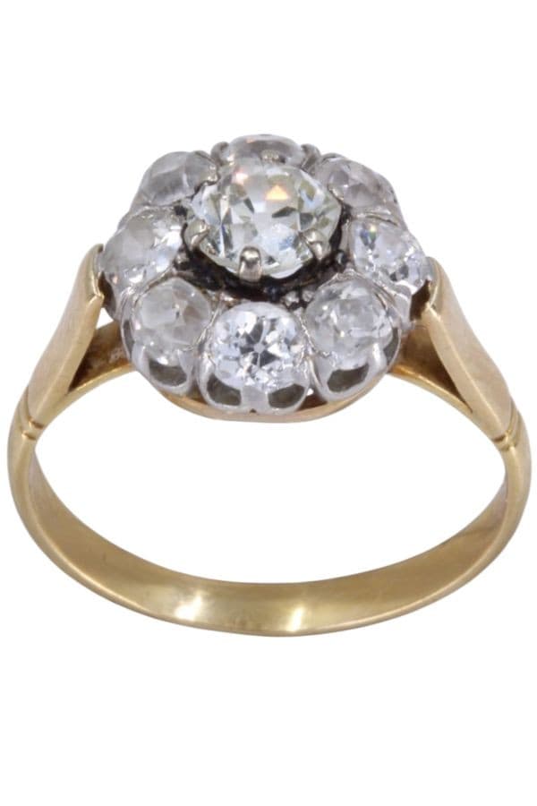 BAGUE MARGUERITE ANCIENNE DIAMANTS — vue 1