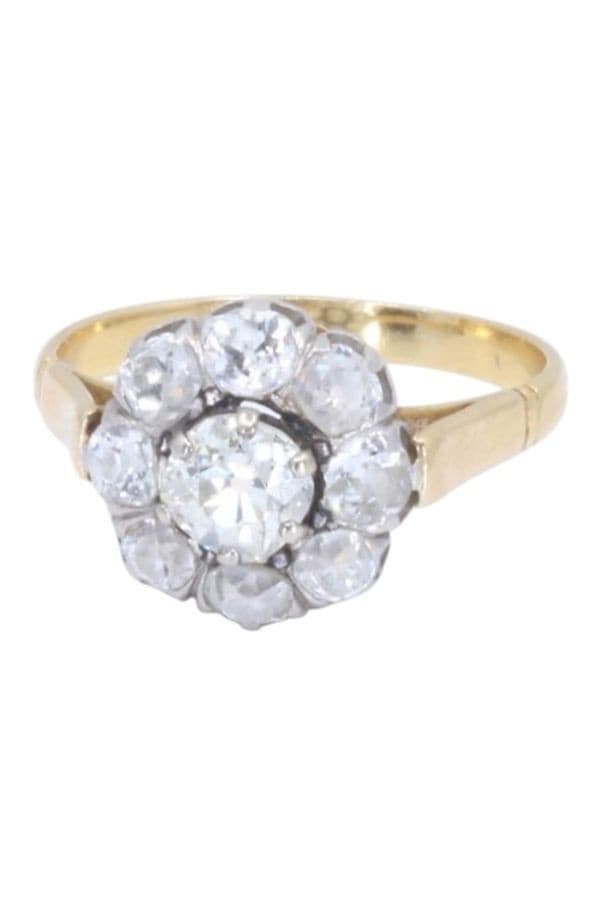 BAGUE MARGUERITE ANCIENNE DIAMANTS — vue 5