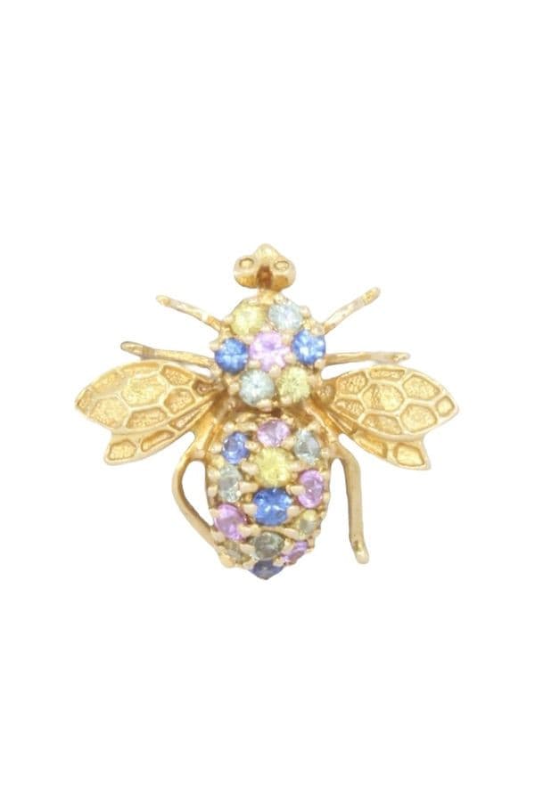BROCHE MOUCHE SAPHIRS DE COULEUR — vue 1