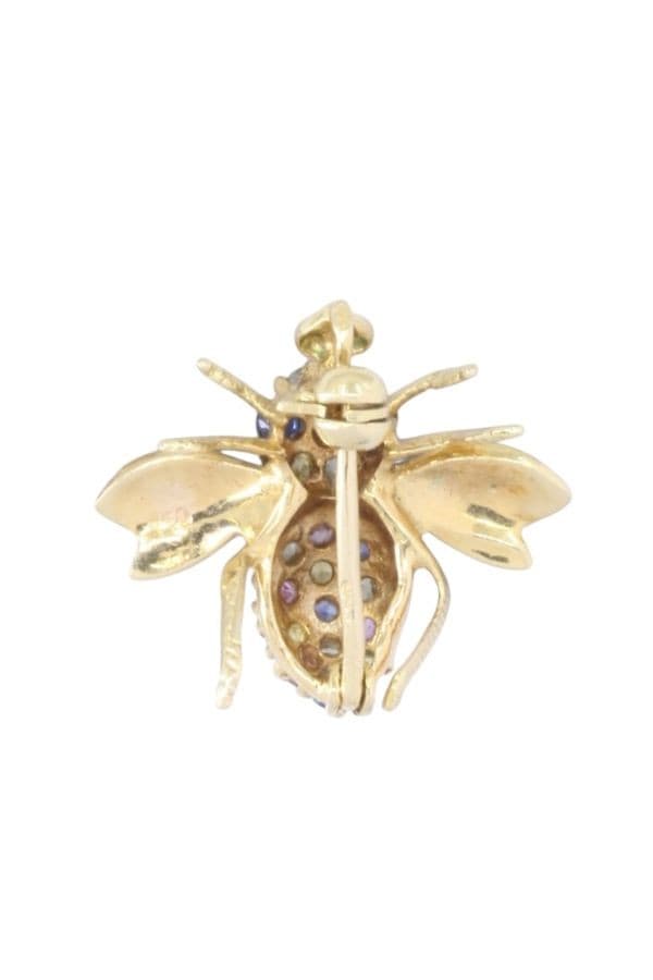 BROCHE MOUCHE SAPHIRS DE COULEUR — vue 3