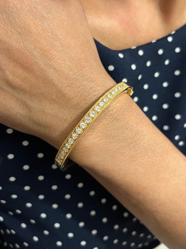 BRACELET JONC OUVRANT DIAMANTS — vue 2