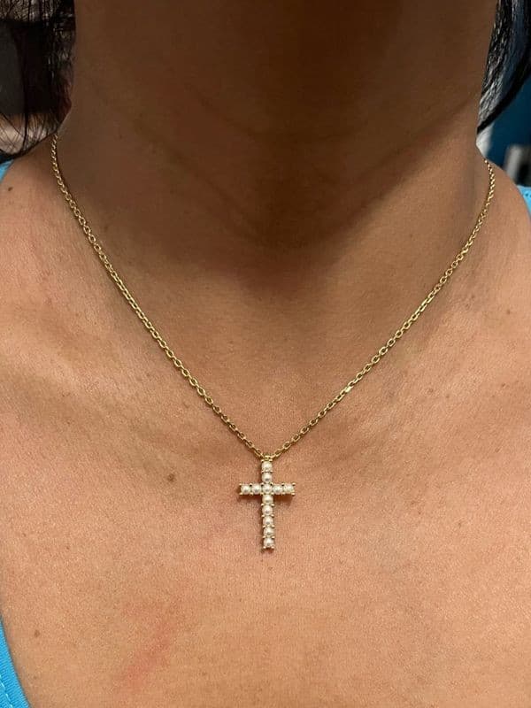 CROIX MODERNE PERLES — vue 2