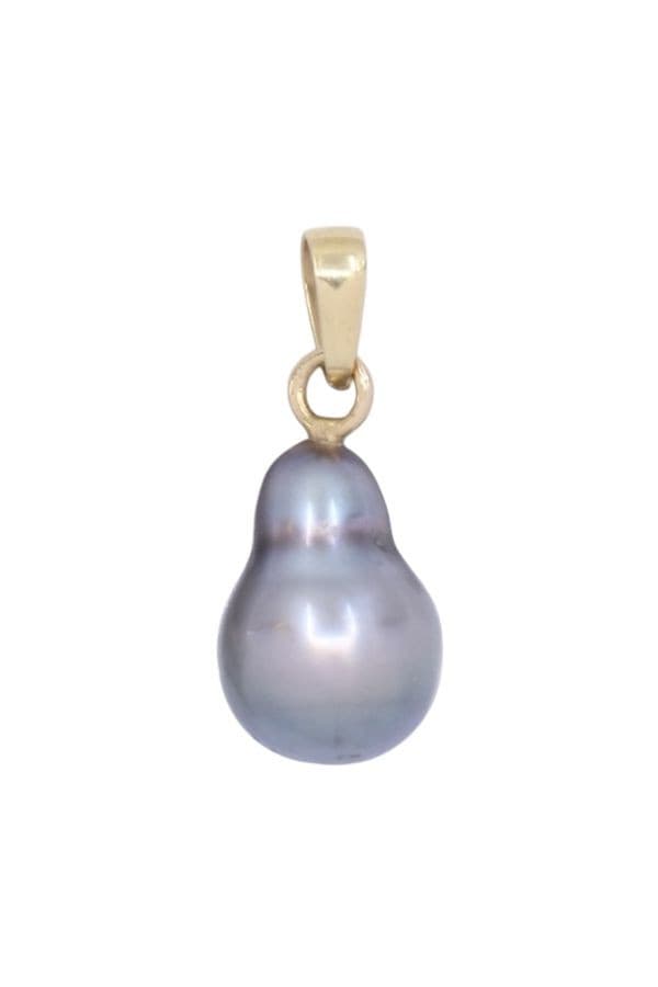 PENDENTIF PERLE NOIRE BAROQUE — vue 1