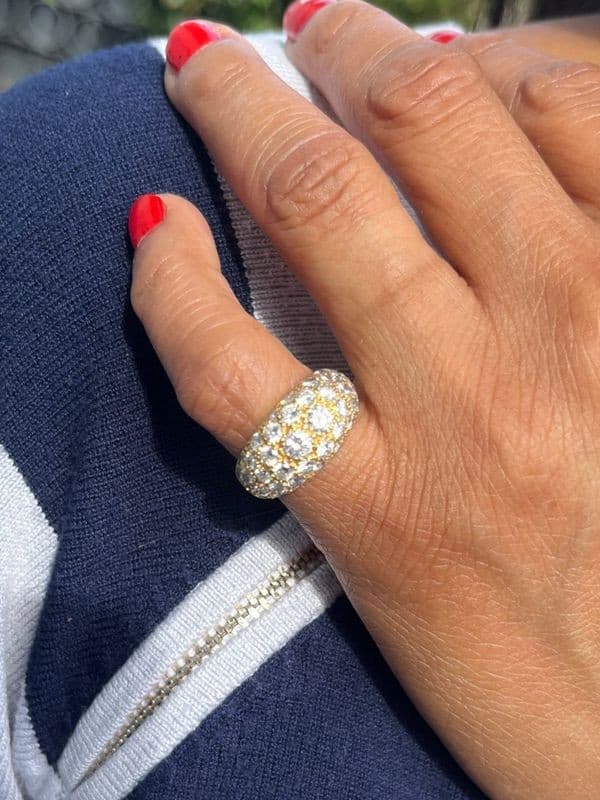 BAGUE JONC PAVAGE DIAMANTS — vue 2