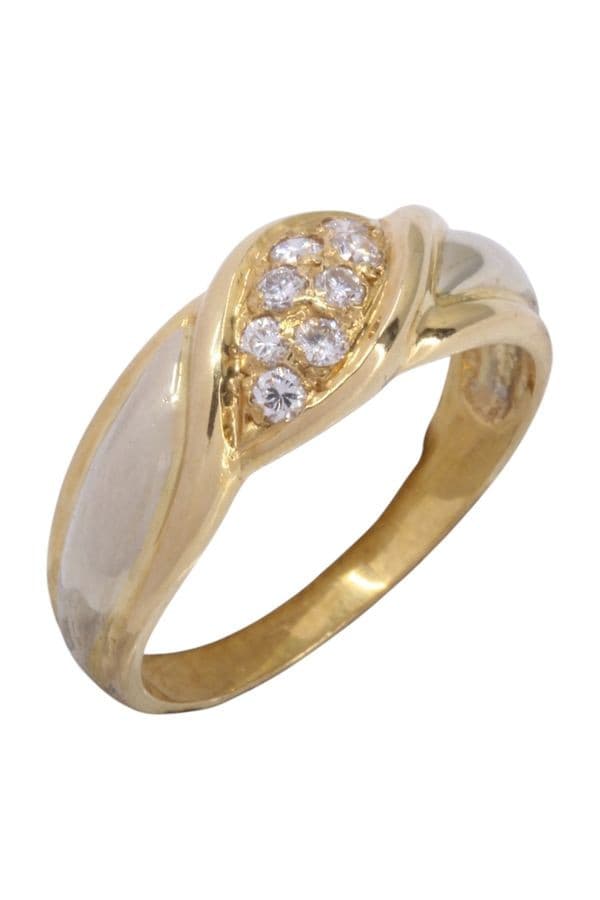 BAGUE 2 ORS DIAMANTS — vue 3