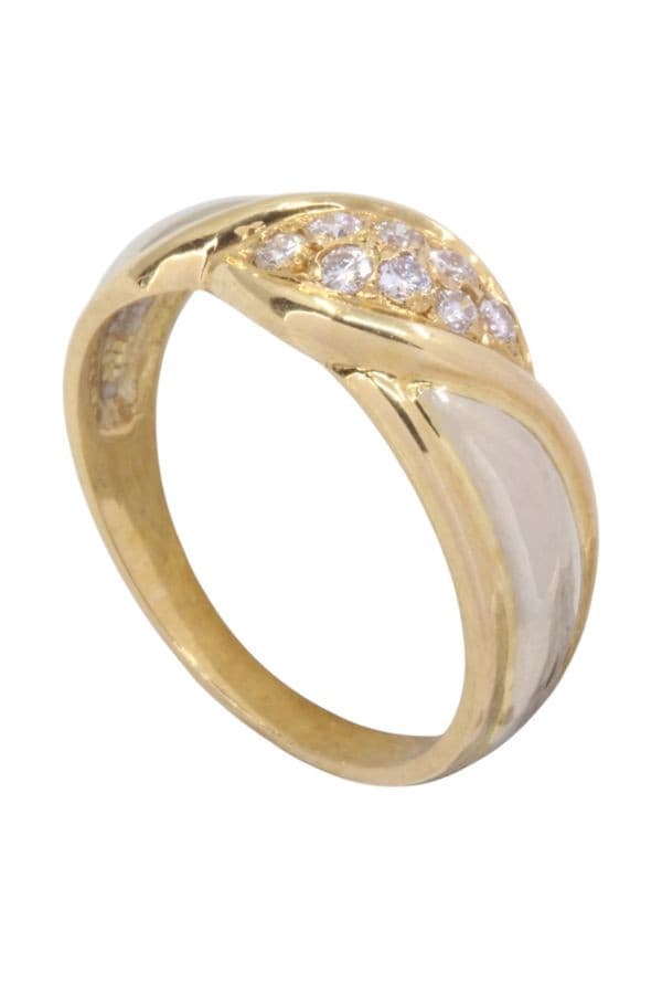 BAGUE 2 ORS DIAMANTS — vue 4