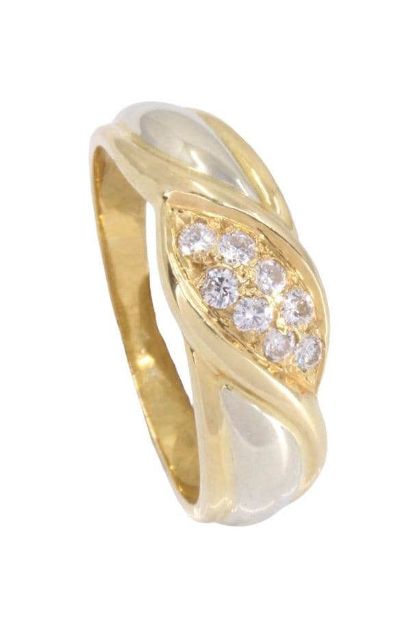 BAGUE 2 ORS DIAMANTS — vue 5