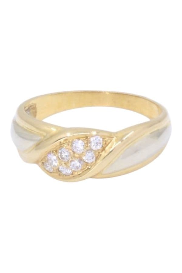 BAGUE 2 ORS DIAMANTS — vue 6