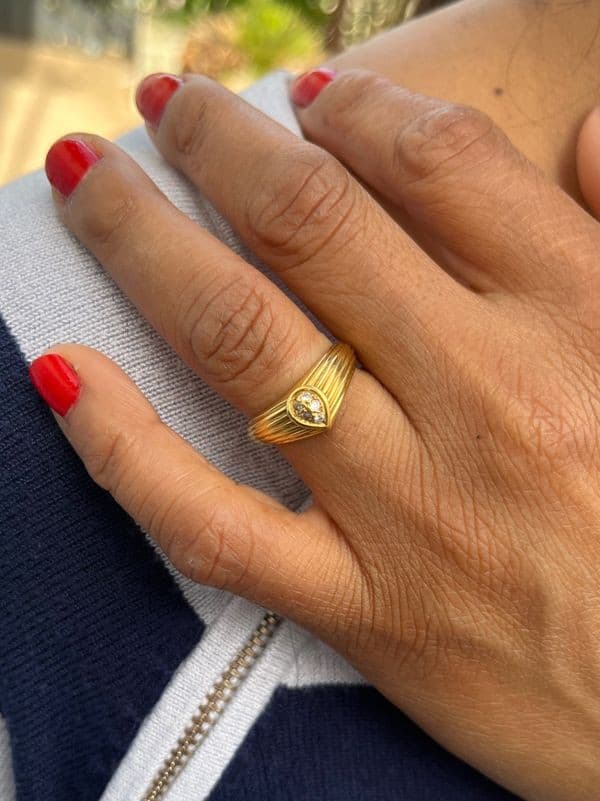BAGUE MODERNE DIAMANTS — vue 2