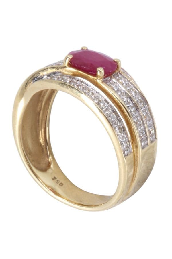 BAGUE MODERNE RUBIS ET DIAMANTS — vue 4
