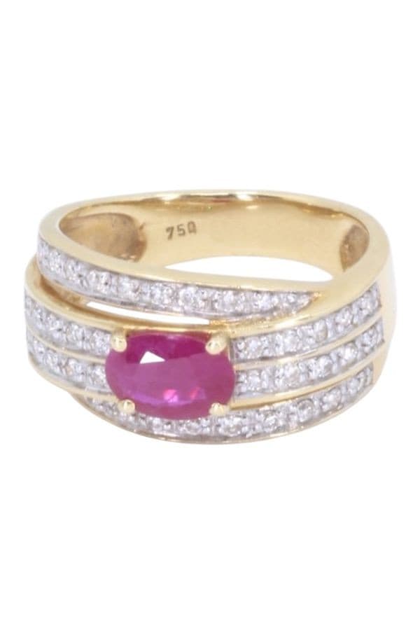 BAGUE MODERNE RUBIS ET DIAMANTS — vue 6