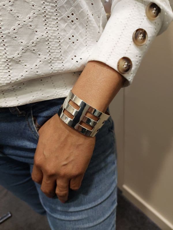 BRACELET MANCHETTE ARGENT — vue 2