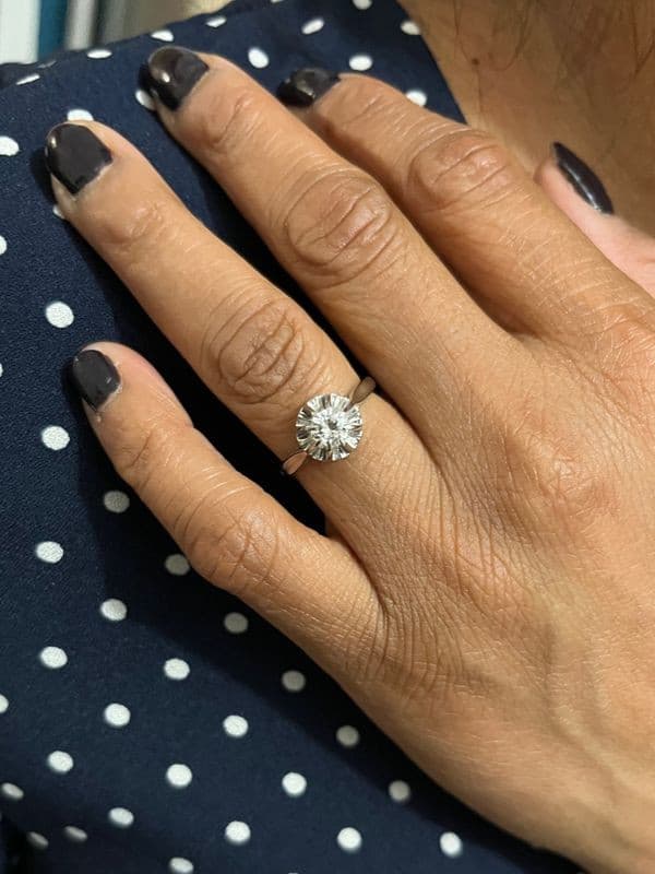 SOLITAIRE ANCIEN DIAMANT 0.50 CARAT — vue 2