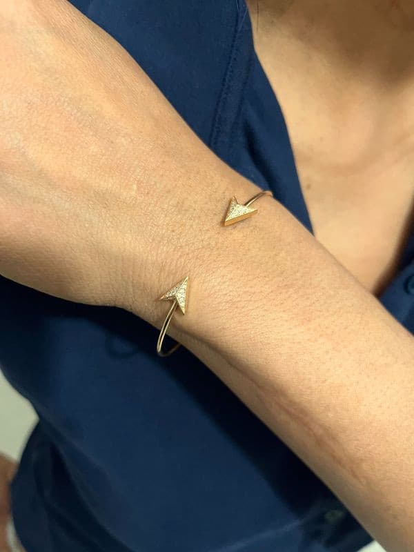 BRACELET JONC OUVERT DIAMANTS — vue 2
