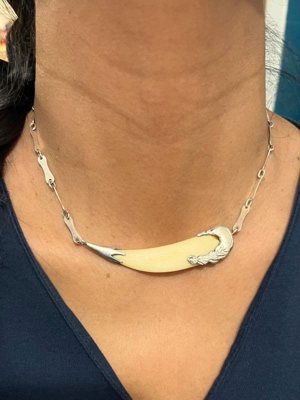 COLLIER IVOIRE ET ARGENT — vue 2