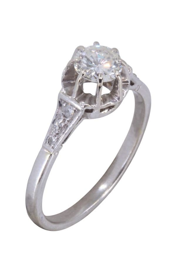 SOLITAIRE ANCIEN DIAMANTS 0.65 CARAT — vue 3