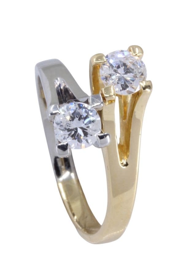 BAGUE TOI ET MOI DIAMANTS 2 ORS — vue 5