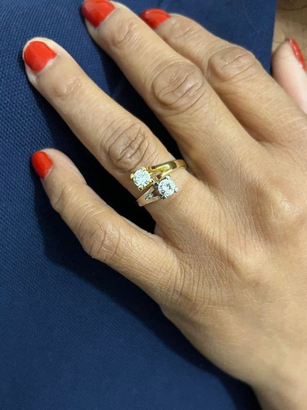 BAGUE TOI ET MOI DIAMANTS 2 ORS — vue 2